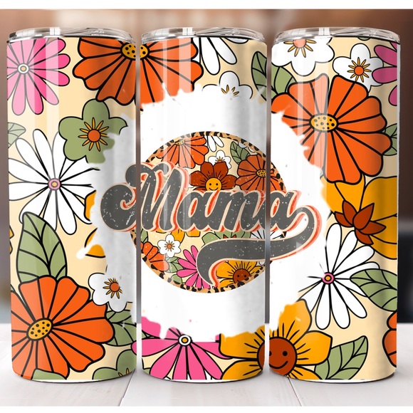 Hand Crafted Other - (1) Retro Mama 20oz Tumbler With Straws